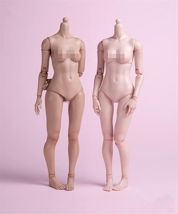 1/6 Scale Female Body Joint Flexible Girl Figures Normal Fat Leg Anime Body 12" White Suntan Skin Action Figures Body Model for Hobby Collection (AT203 Pale Skin)