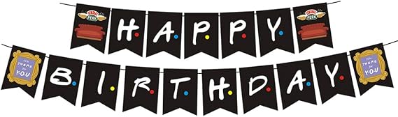 Friends TV Show Banner Happy Birthday Party Supplies 30th Birthday Decor Gifts for Best Friends