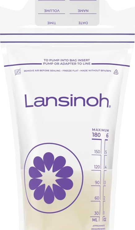 Lansinoh Breastmilk Storage Bags, 6 Ounce, 200 Count