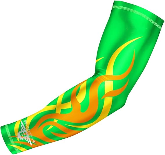 Bucwild Sports Flame Fire Compression Arm Sleeve for Women & Men | Durable, Snug Fit for Long-Lasting Shape Retention