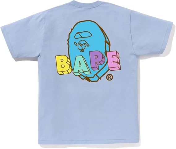24SS Pair Fashion Hip-Hop Top Bap Pure Cotton Double Yarn Men and Women Casual Sports Short Sleeve T-Shirt