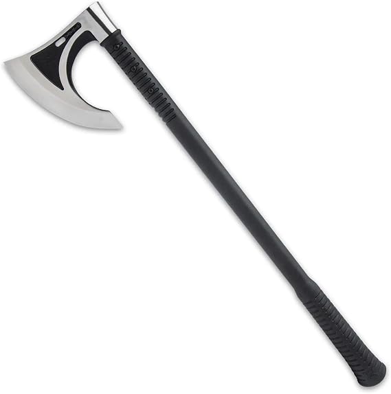 M48 Viking Axe & Sheath | Bearded Blade | 3Cr13 Cast Stainless Steel Axe Head | Modern Tactical Design | TPU Sheath | Deeply Ridged Handle