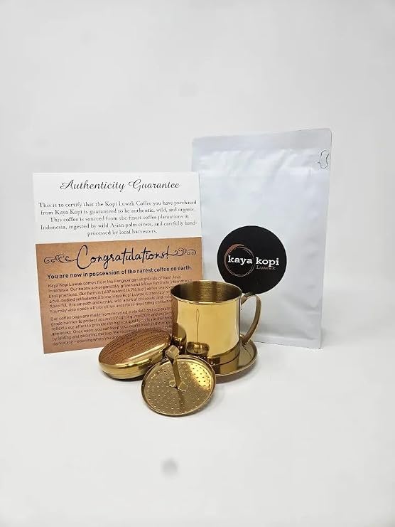 Kaya Kopi Premium Kaya Kopi From Indonesia Wild Palm Civets Process Arabica Whole Coffee Beans with Coffee Filter