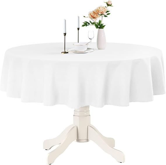 Romanstile Round Tablecloth 48 Inch, White