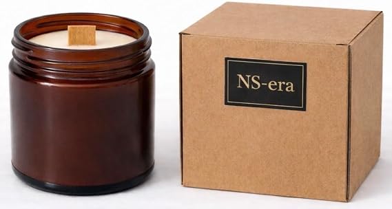 Lavanta Bergamot Yasemin Kokulu Dekoratif Ahşap Fitil 200 ml Kutulu Hediyelik Kavanoz Mum