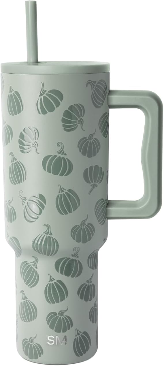 Simple Modern Halloween Tumbler with Handle | 40oz | Pumpkins