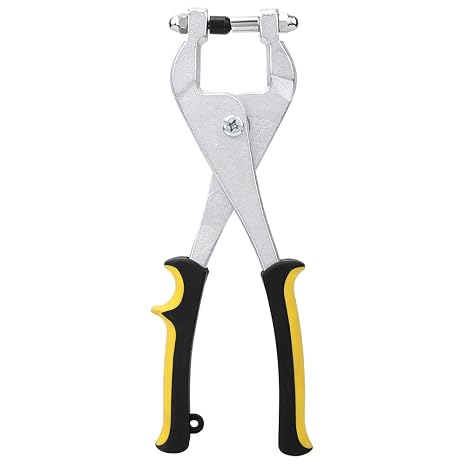Metal Hole Punch Pliers, 3.27mm Diameter One Handed Operation Ceiling Grid Punch Pliers, Multifunctional Puncher Pliers with Handle for Punching Metal Sheet Decoration, Hardware Processing