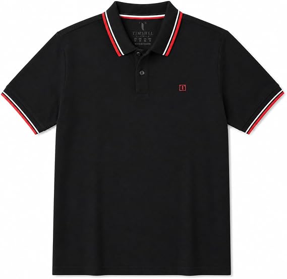 TIMSHEL Erkek Premium Polo Yaka T-Shirt, Pike Kumaş, Regular Fit, Kısa Kollu