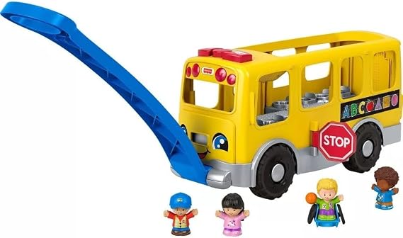 Fisher-Price Little People Toddler Learning Toy, Big Yellow Bus Musical Pull-Along Vehicle & 4 Figures for Pretend Play, Kids Ages 1+ Years