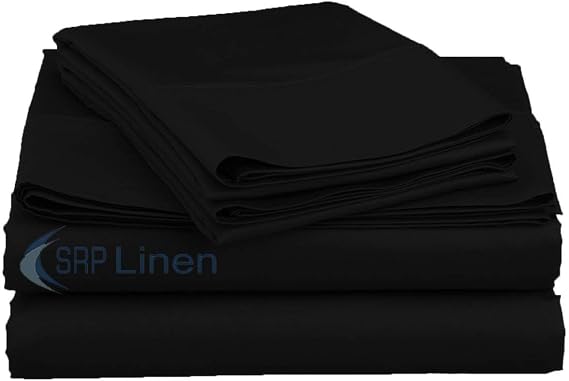 400 Thread Count Super Soft Extra Deep Pocket Sheet Set Solid Pattern Fit Up to 18" inches Deep Pocket Limited Period Offer (King, Black)