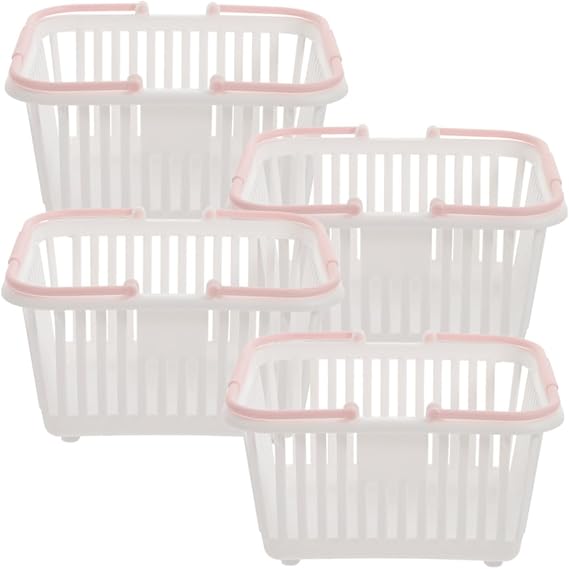 4 pack Plastic Storage Basket Desktop Basket Organizer for Cosmetics Stationery Toys Sundries Open Design Portable for Home Office Nursery 6.29 X 5.11 X 3.14 in