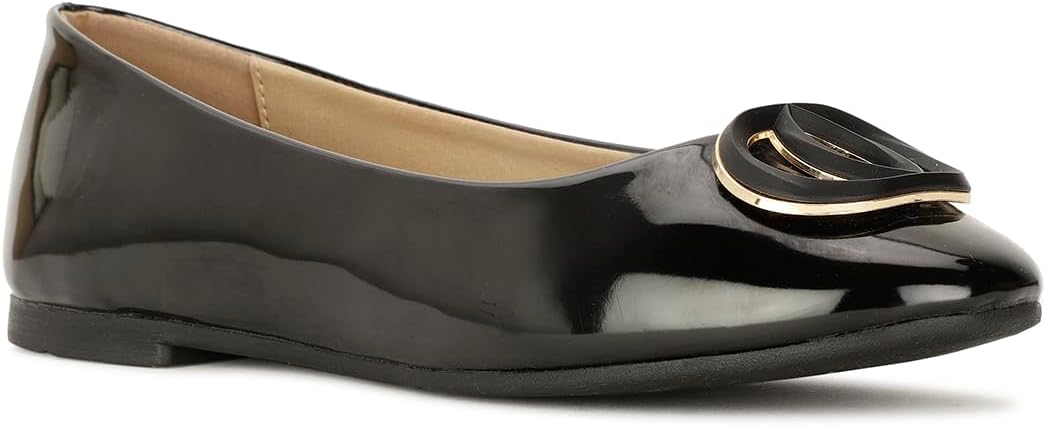 BATA Womens Ballerina Ballet Flat Shoe, Slip-On Lightweight with Cushioned Insole, Stylish & Comfortable Sandal Footwear for Office and Daily Use
