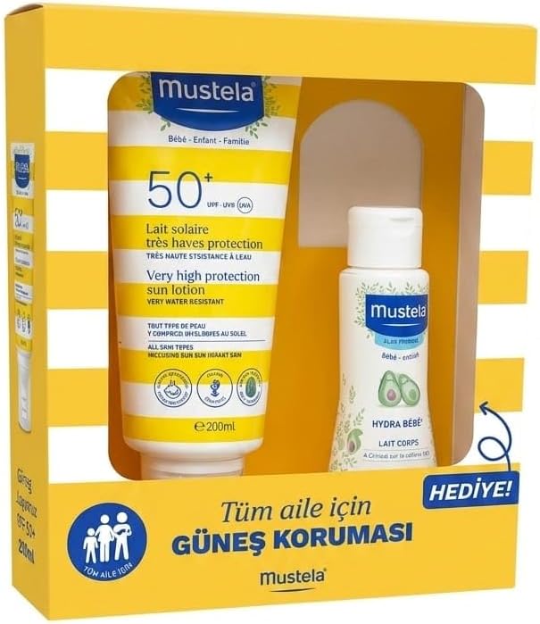 Mustela Sun Lotion SPF50 200 ml + Mustela Hydra Bebe 100 ml