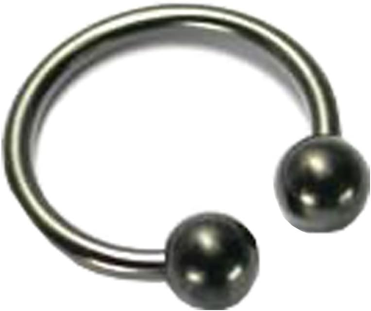 Painful Pleasures 6g Blackout Circular Barbell Internally Threaded - 19mm ~ 3/4" with 8mm Balls