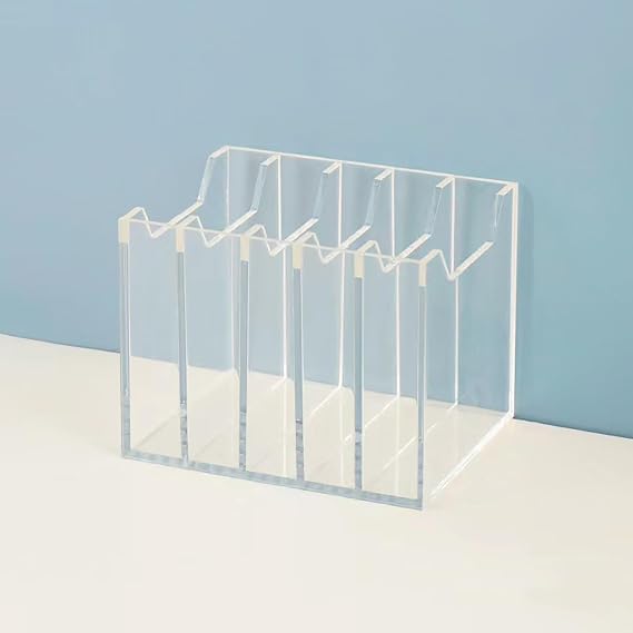 Cell Phone Storage Boxes, Cell Phone Holder Classroom Multifunctional Desktop Organizer Storage Box, Phone Rack Display for Classroom, Office, Meeting Room(Clear,12x10x10cm/5x4x4inch)