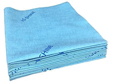 Hi-Shine 10 Next Generation Microfibre Cloth 40x40cm – Chemical Free Microfibre Cleaning Cloth for Glass, Glasses, Stainless Steel, Shiny Surfaces, Window - Blue