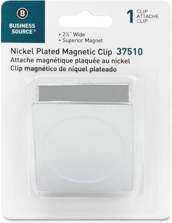 Business Source Nickel Plated Magnetic Clips