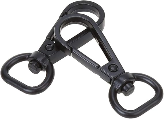 COTOWIN 1/2" Curved Lobster Clasps,Swivel Trigger Clips Snap,Pack of 20 (Black)