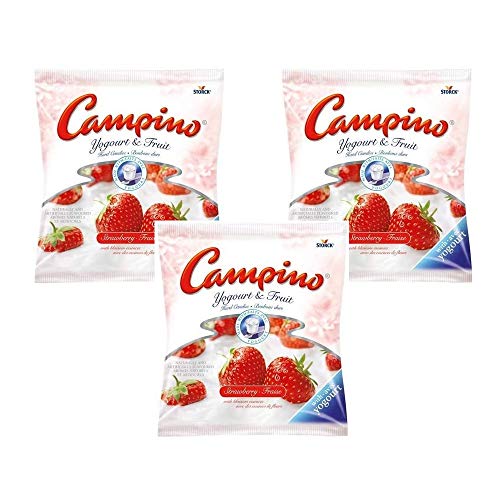 Campino Strawberry Yogurt and Fruit Hard Candies 3 pack