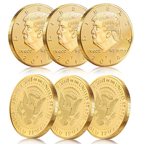 6 Pack - Donald Trump Gold Coin Token 2018 Gold Plated Collectible 45th President of the United States Original Design