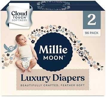 Millie~Moon Luxury Diapers ~ (Size ~ 2 and Count ~ 96)