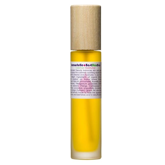 LIVING LIBATIONS - Organic Best Skin Ever All-In-One Facial Cleanser, Exfoliator  Moisturizer | Natural, Wildcrafted, Vegan Clean Beauty Immortelle, 1.7 fl oz | 50 ml