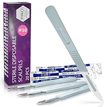 MyMed Disposable Scalpels| #10 Scalpel Blades Sharp Carbon-Steel Blades | Sterile Individual Pouches| for Dermaplaining, Podiatry, Crafts & More
