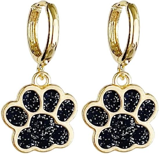 Lovely Paw Print Earrings for Women Cat Puppy Dog Bear Paw Hoop Drop Dangle Earrings Charm Gift For Dog Cat Animal Lover