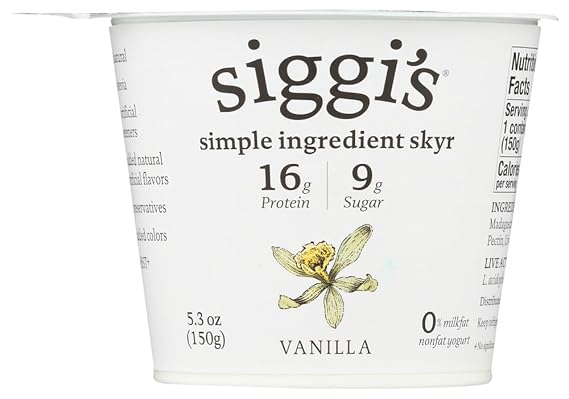 Siggis Skyr Vanilla Icelandic Style Yogurt, 5.3 Ounce -- 12 per case.