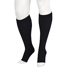 Juzo Soft 2002, Knee-High, 30-40 mmHg, Open Toe Compression Stocking - Men & Women, Short, 4 (IV), Black