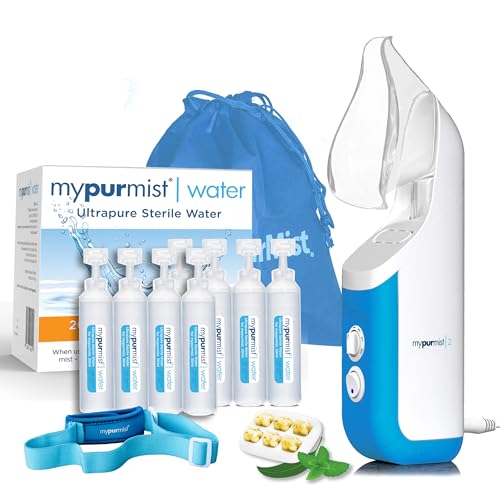 Mypurmist Premium Value Pack - Handheld Ultrapure Instant Steam Inhaler - Fast Allergy Nasal Congestion Cold Cough Sinus Relief - Vaporizer Humidifier Steamer, Voice Care