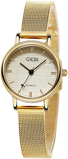 Minimalist Women's Gold Watch with Aircraft-Inspired Hands, Stainless Steel Bracelet, Quartz Movement, 3ATM Water Resistant - Perfect for Daily Office & Casual Wear | Ideal Gift for Her
