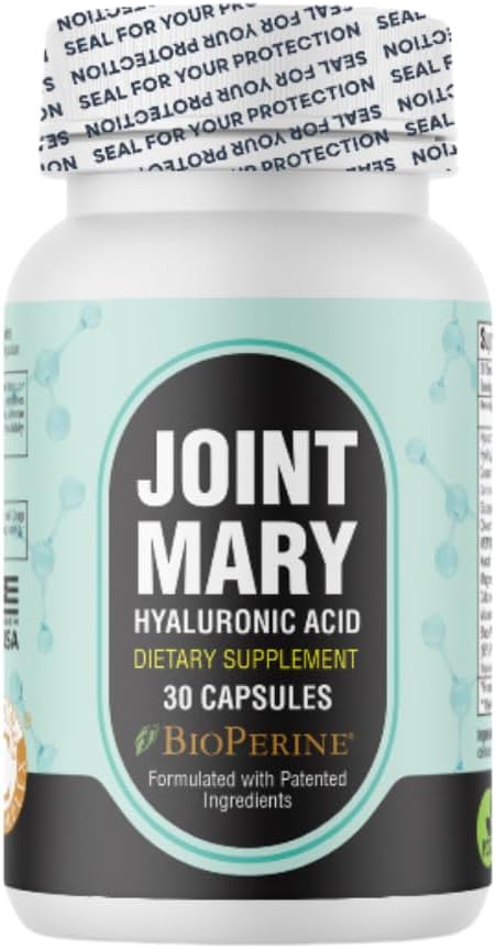 Hyaluronic Acid Supplement Advanced Joint Support with Hydrolyzed Collagen, Turmeric, Glucosamine, MSM, Vitamin C 30 Capsules