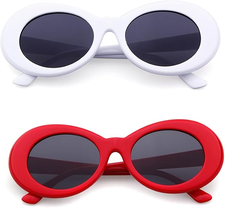 Retro Oval Sunglasses for Women Men,Funny Clout Goggles