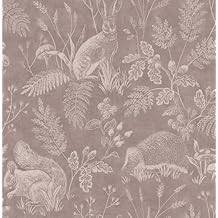 Woodland Mahogany Toile Wallpaper, 4164-M1803