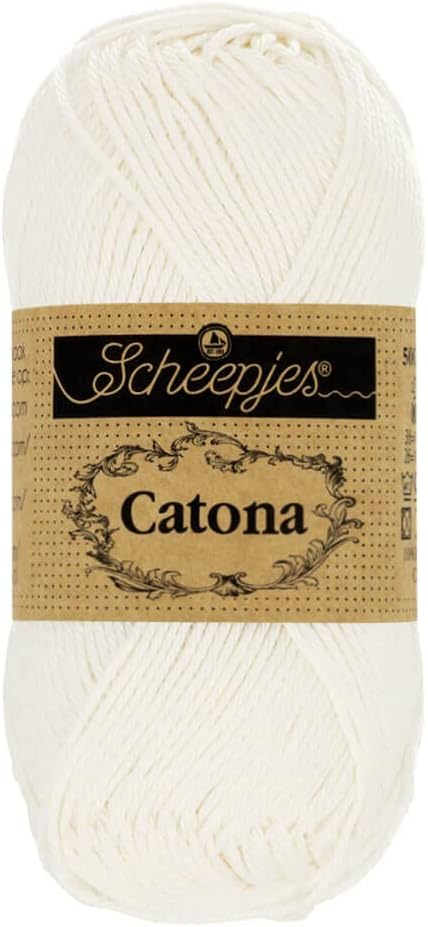 Scheepjes Catona 50 g Cotton Yarn - Shade 105 Bridal White - Single Ball