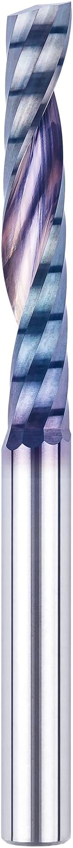 SpeTool Single Flute End Mill 1/4" Shank with Extreme Tool Life Coated , Extra Long 3 Inch Solid Carbide CNC Router Bits Spiral Upcut O Flute Milling Bit for Aluminum Plastic Acrylic PVC