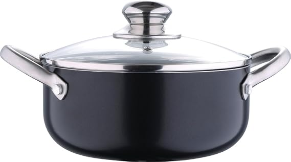 MasterPro Prochef Casserole with Lid, Black, 24 x 10.5 cm