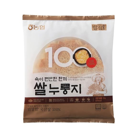 [NongHyup] Nurungji Rice Chips, Product of Korea, All Natural, Traditional Korean Scorched Rice Crackers, 100 Percent (150g/5.29 oz Bag)
