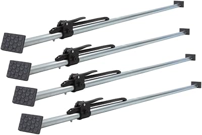 Mytee Products 4 Pack Heavy Duty Adjustable Load Lock Bar for Semi Trailers, Truck Box - 89.75-104.5 Long Steel Ratcheting Cargo Load Bar Tie-Down Holder for Enclosed Truck & Vans with 2 - 4 Pads