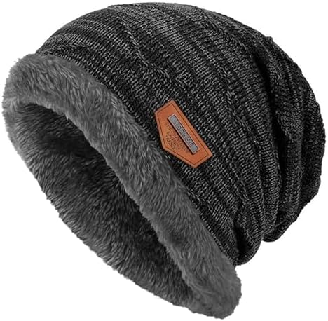 YSense Mens Winter Hats Warm Slouchy Beanie Oversized Baggy Hat Fleece Lined Knit Skull Cap
