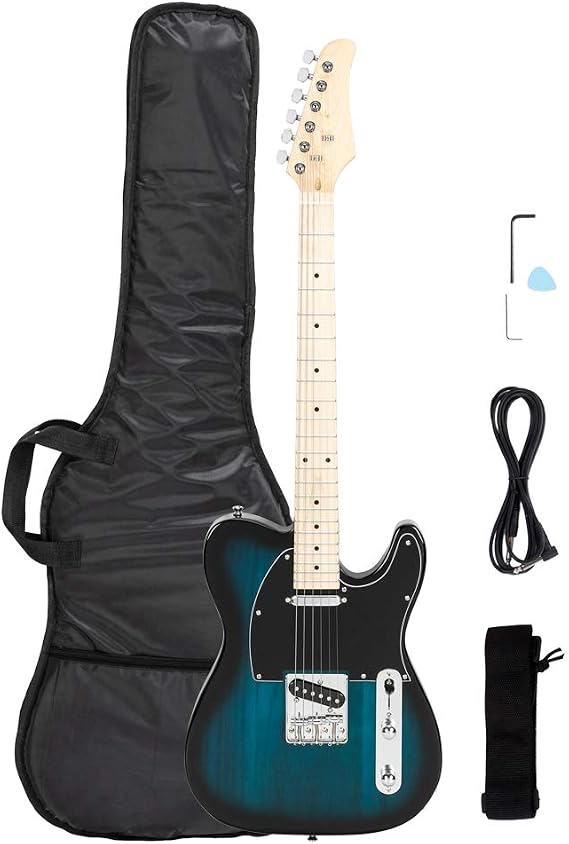 39-Inch Electric Guitar with Gig Bag, Strap, Connecting Wire,Spanner Tool,Plectrum (Blue)
