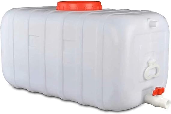 Water Tank Water Container White Bucket Horizontal Square Water Storage Tank,Thick Horizontal Water Tank Fermenter with Lid Food Grade Plastic Bucket with Cover and Valv (25L)