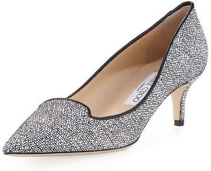 JIMMY CHOO Allure Woven Raffia Pump Shoes 39.5 White Black