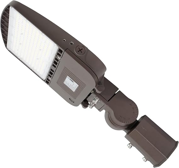 OSTEK 150W LED Parking Lot Lights, Outdoor Commercial Area Lighting Fixture 21000LM - IP65 5000K LED Shoebox Light with Slip Fitter Mount 100-277V