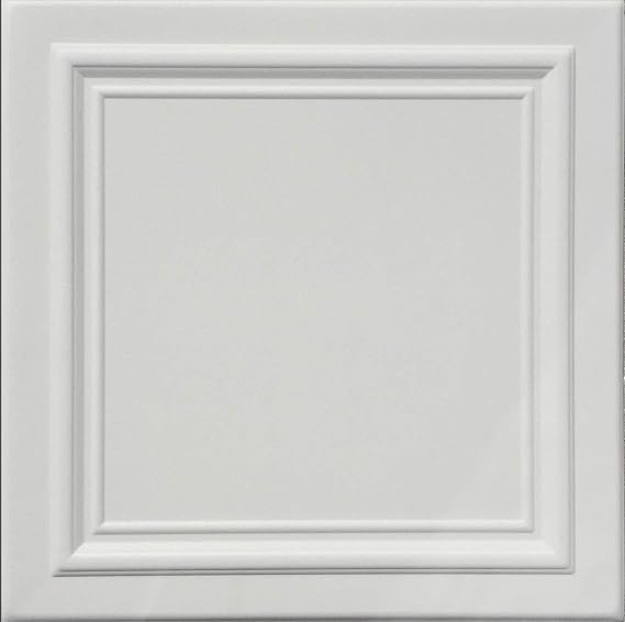 Zeta White (foam) Ceiling Tile Decorative Ceiling Tile Easy Glue up sold by 1-tile.