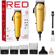 Red by Kiss Hair Clippers, Hair Trimmer for Professional Haircut, Grooming Kit for Men Ultra Clean-Cut Clipper 8PCS Kit