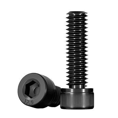 Junter 100pcs M1.6 x 8mm Black Alloy Class 12.9 Allen Hex Head Socket Cap Screws Full Thread Metric DIN912