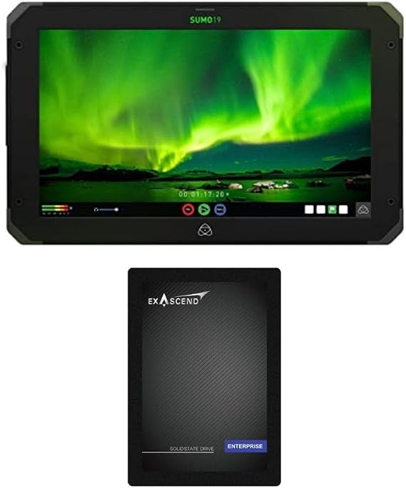 Atomos Sumo 19-Inch SE Monitor Recorder and Switcher Bundle with EXASCEND EXSE4A480GB SE4 Series 3D TLC NAND Enterprise SATA-III 2,5'' SSD - 480GB