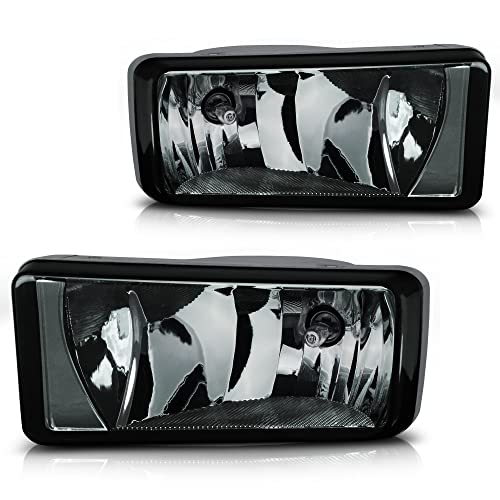 AUTOSAVER88 Fog Lights Compatible with 2007 2008 2009 2010 2011 2012 2013 2014 Chevy Silverado 2007-2013 Avalanche 2007-2013 Suburban and 2007-2015 Tahoe Fog Lamps wOff-Road Package Smoke